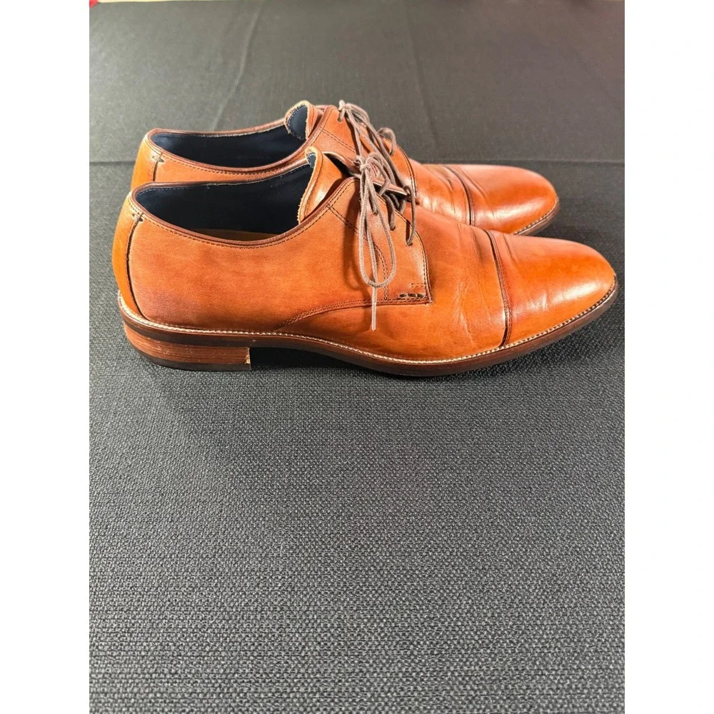 Cole Haan Grand.OS Mens British Tan Leather Cap Toe Derby Shoes Size 9.5 M